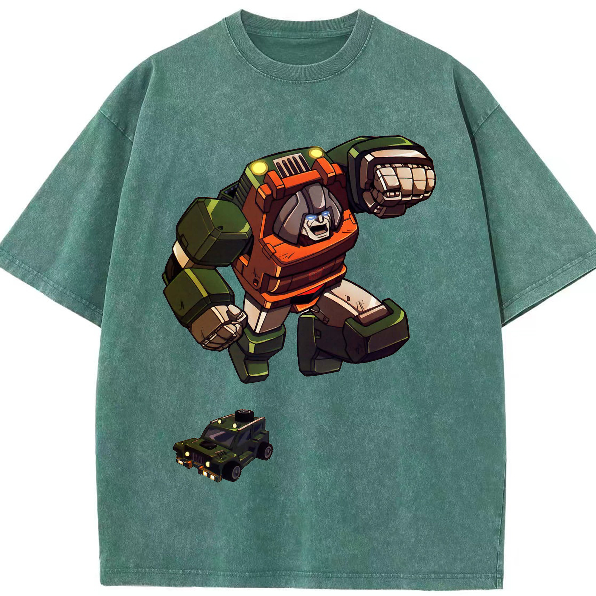 （画像用）  綿100% ヴィンテージ風 半袖Tシャツ（フロントプリント）